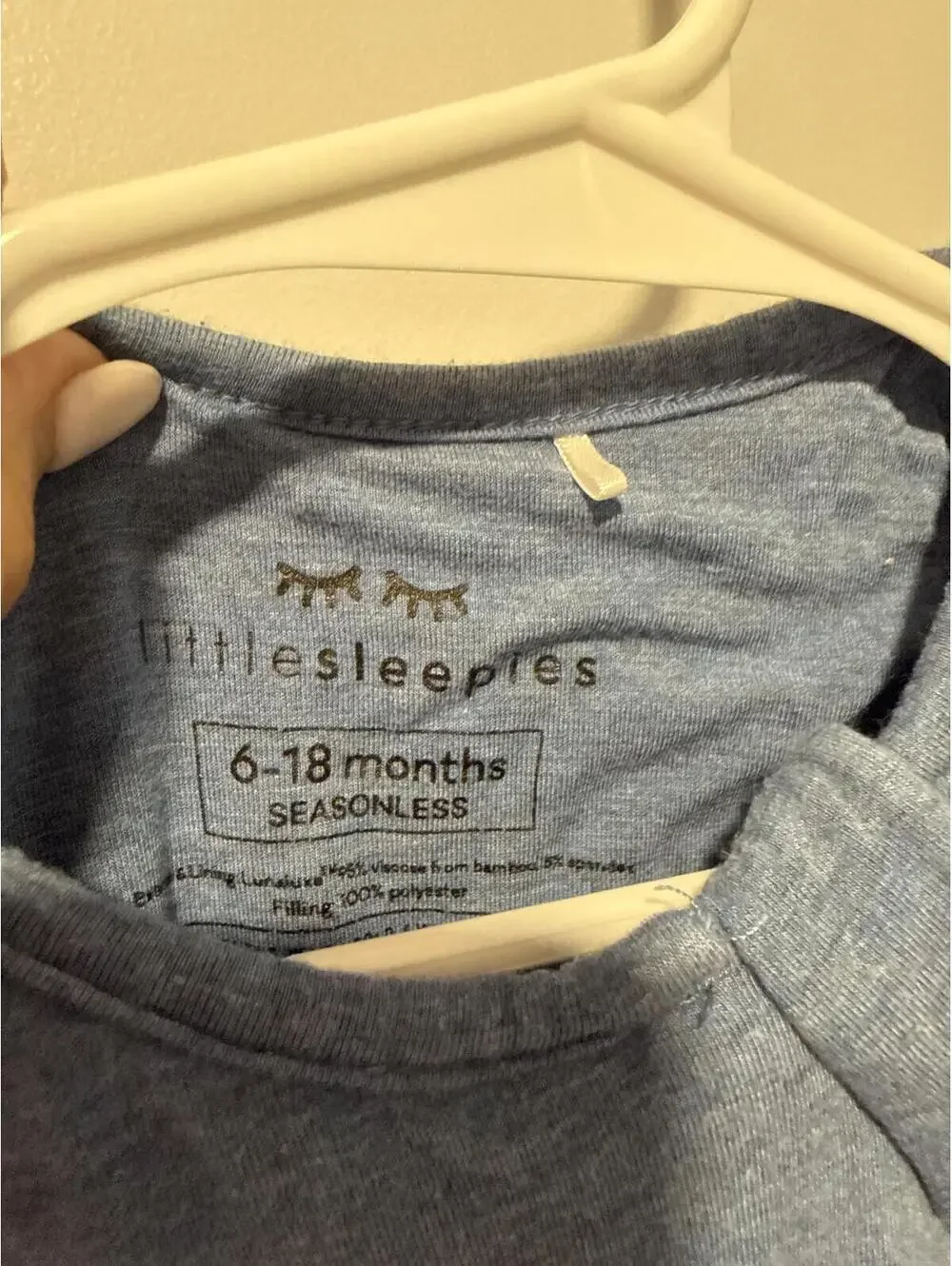 Little Sleepies Baby Sleep Sack 6-18 Months Seasonless Blue